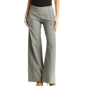 Cabi wide leg crosshatch gray trousers dress pants women size 6